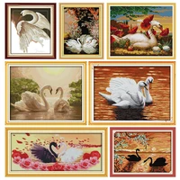 cross stitch kits stamped a swan printed 11ct 14ct painting counted patterns crafts decoration embroidery needlework thread sets