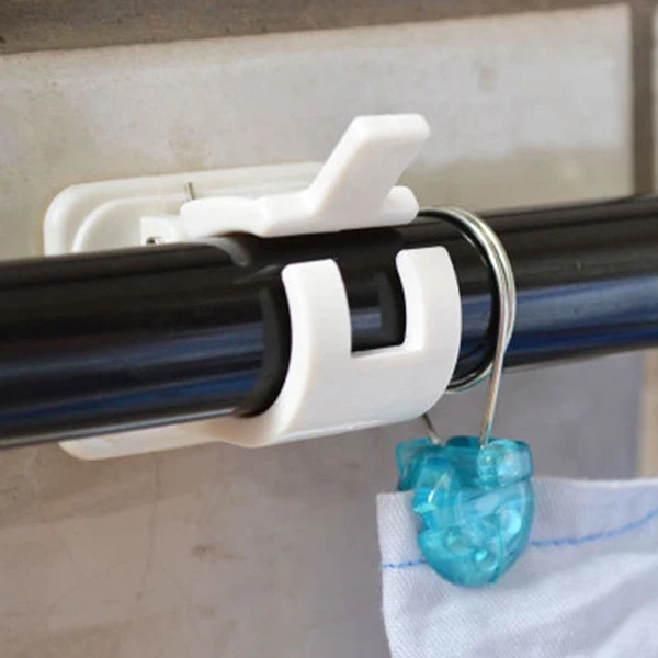 2 Pcs Shower Curtain Hanging Rod End Fixing Holder Clip Rack Hook for Home Bathroom C66 | Дом и сад