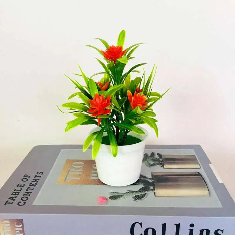 Имитация в горшке поддельный цветок 5 маленький Лотос бонсай имитация настоящий