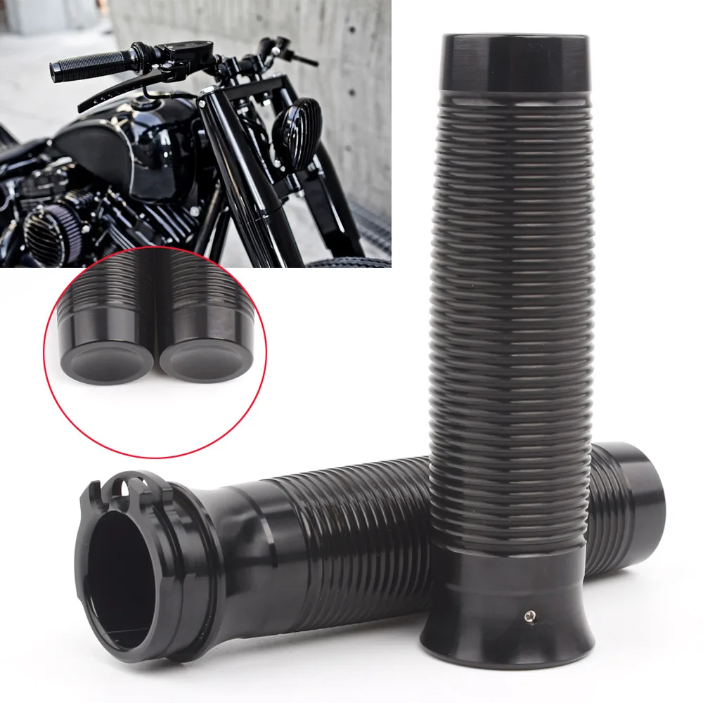 

Black Aluminum Handlebar Grips Hand Grips For Harley 883R Sportster Street Bob Low Rider Dyna Chopper Bobber W/ 1" Handlebar