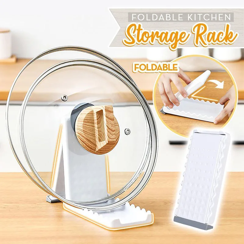 

Foldable Lid Rest Kitchen Utensil Rack Pot Lid Spoon Holder Storage Shelf for Kitchen Spoon Rests Kitchen Tools