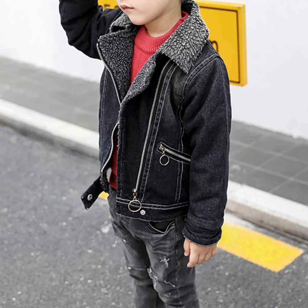 Байкерская куртка из овечьей шерсти для мальчиков и девочек байкерская