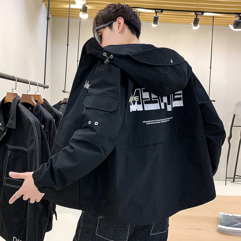 

Solid Color Men Casual Jacket Hooded Coats Man Autumn Winter Clothing Size M-5XL Black Khaki Yellow Blue 4 Colors