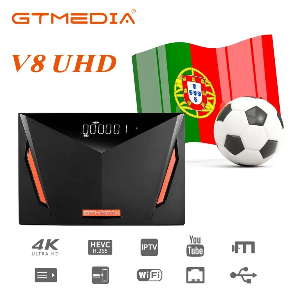 Новый спутниковый ТВ приемник 4K HD GTMEDIA V8 UHD DVB S/S2 DirectTV/S2X/T/T2/ HEVC 10 битный декодер