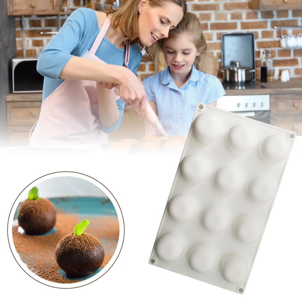 

12 Cavity Orange Fruit Mousse Cake Baking Molds Non-stick Silicone Chocolate Kitchen Baking Mould