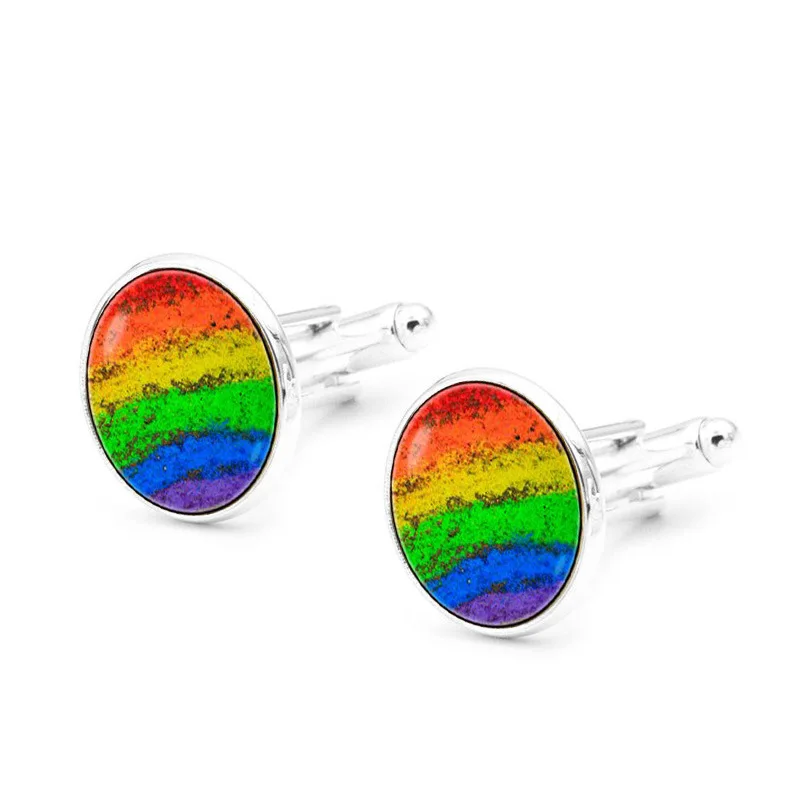 

Мужские Запонки с радужным рисунком в стиле ретро