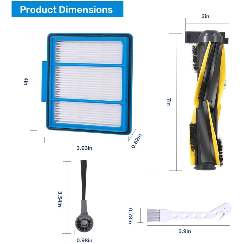 

Replacement Parts for Shark IQ R101AE RV1001AE RV101 RV1001 Robot Vacuums with Roller Brush Filters Side Brushes