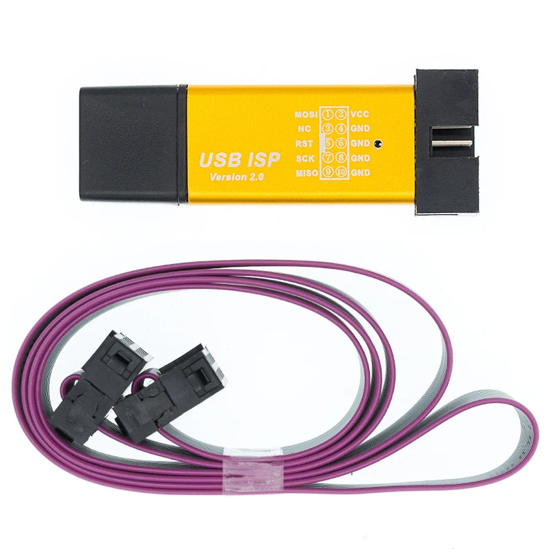 Программатор USB ISP ASP ATMEGA8 ATMEGA128 с поддержкой Win7 64K 10Pin на 6 Pin 1 шт.|Интегральные схемы|