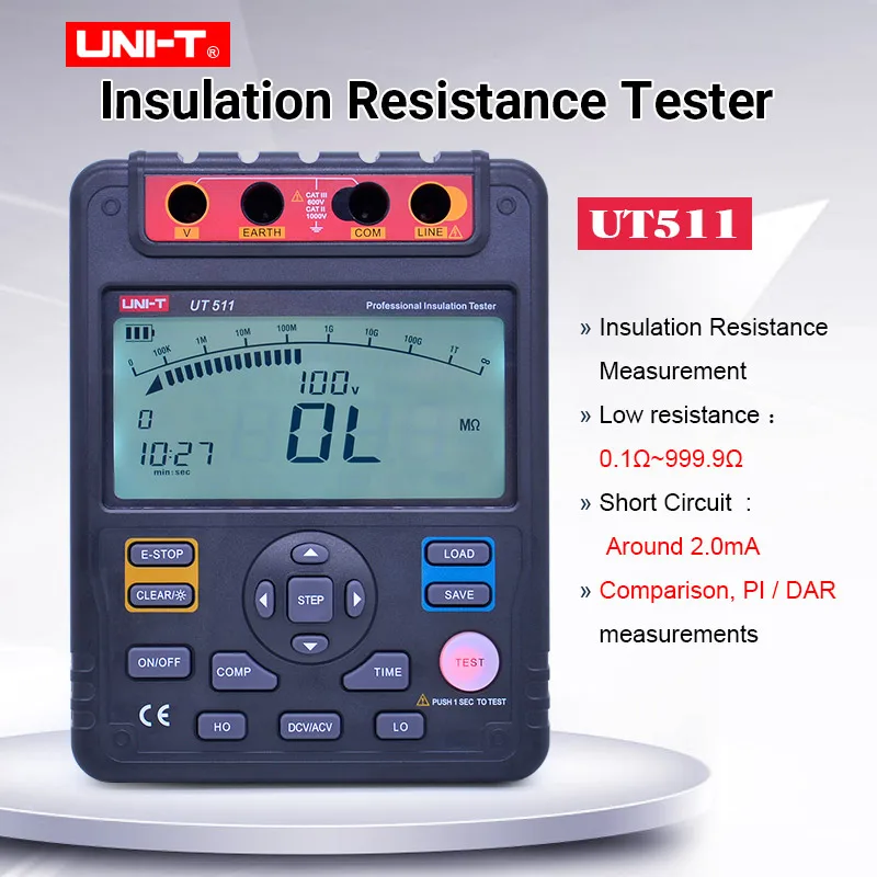 

Megger meter Insulation Resistance Tester UNI-T UT511 AC DC Voltage Ohm meter measure transformers/generators/high-voltage motor