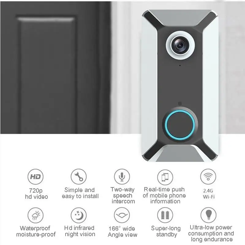 V6 Смарт IP 720P телефон дверной Звонок камера для квартиры ИК сигнализация