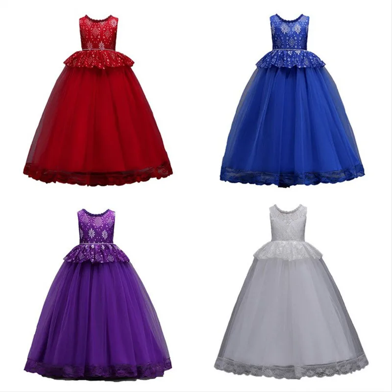 Детское платье для подружки невесты розовое белое красное в цветочек