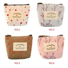 Маленький цветочный холщовый кошелек на молнии, конфетных цветов, ретро мини-кошелек для мелочи, Женский мини-кошелек для мелочи