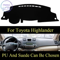 for toyota highlander 2009 2018 dashboard console cover pu leather suede protector sunshield pad
