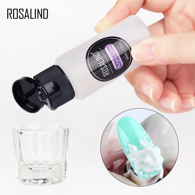 ROSALIND 30 г акриловый порошок кристалл для украшения ногтей резьба поли наращивание