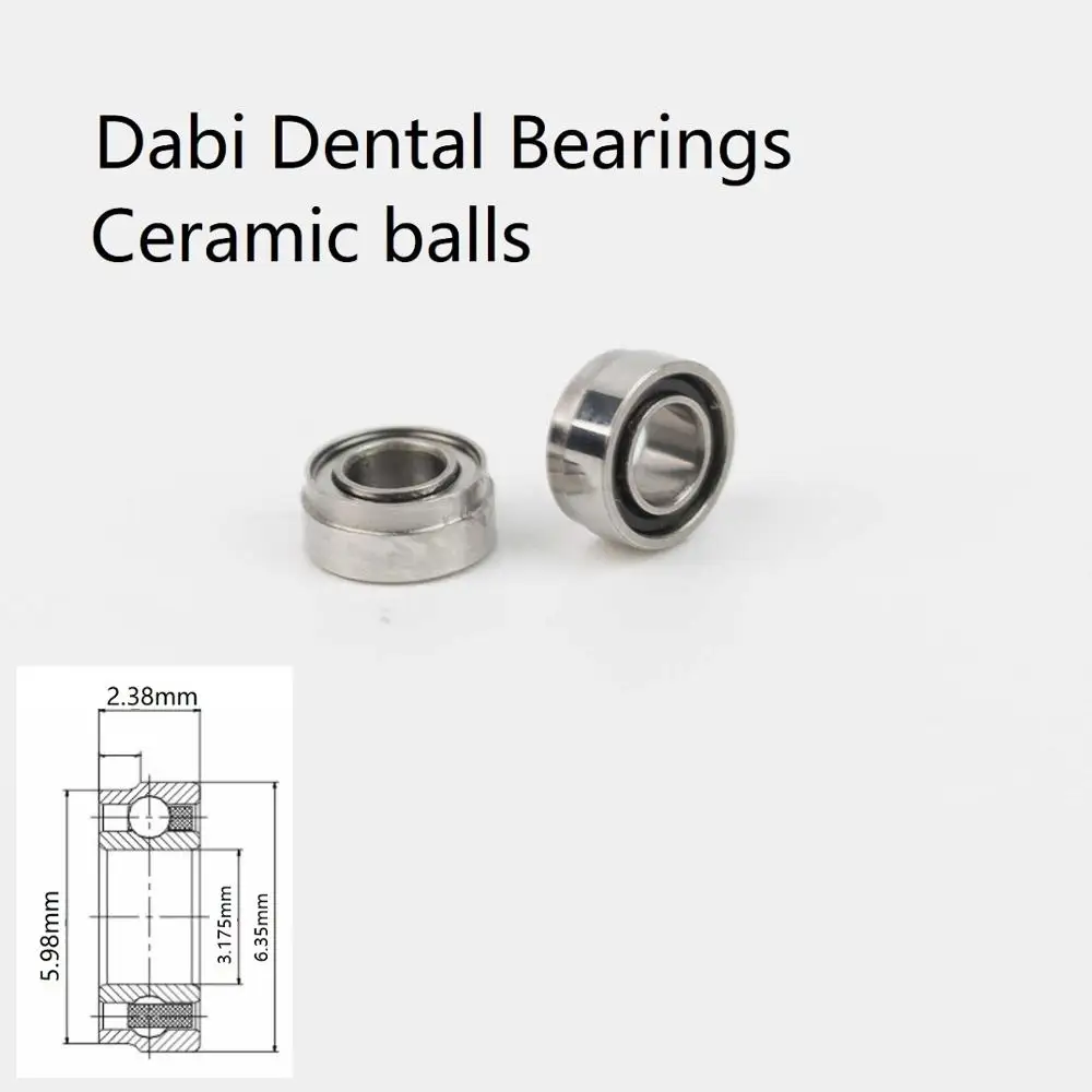 10pcs Ceramic Dental bearings SR144TLKZN 3.175x6.35x5.98x2.38mm for Dabi MS350, MRS400 PUSH BUTTON