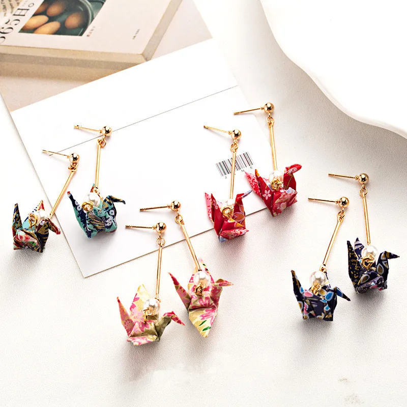 2021 новый дизайн на машины для производства бумажных кран Стиль жемчужные серьги