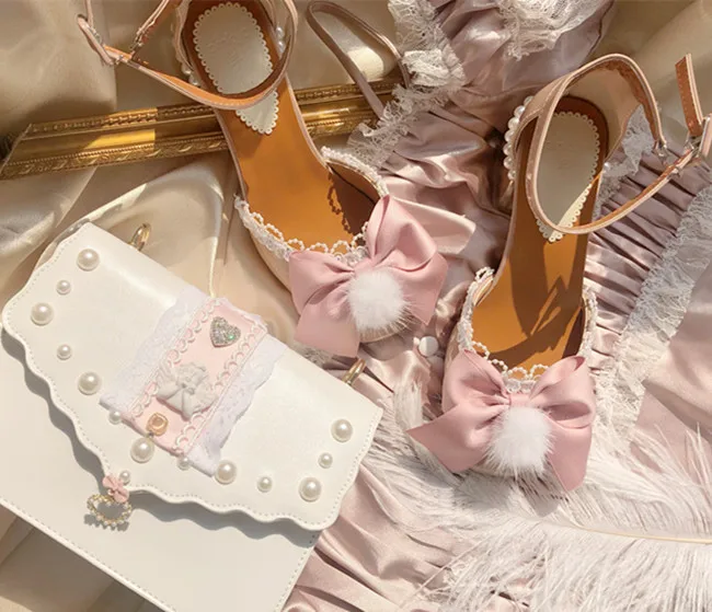 Элегантная Милая женская обувь принцессы в стиле ретро с жемчугом кружевом и