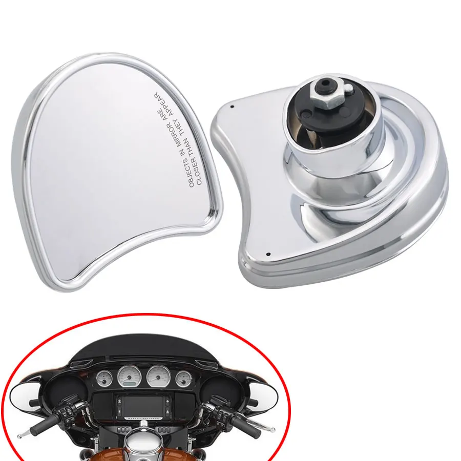 

Motorcycle Chrome 10mm Batwing Fairing Mount Mirrors Side Rearview Mirrors For Harley Touring Electra Glide 2014-2019