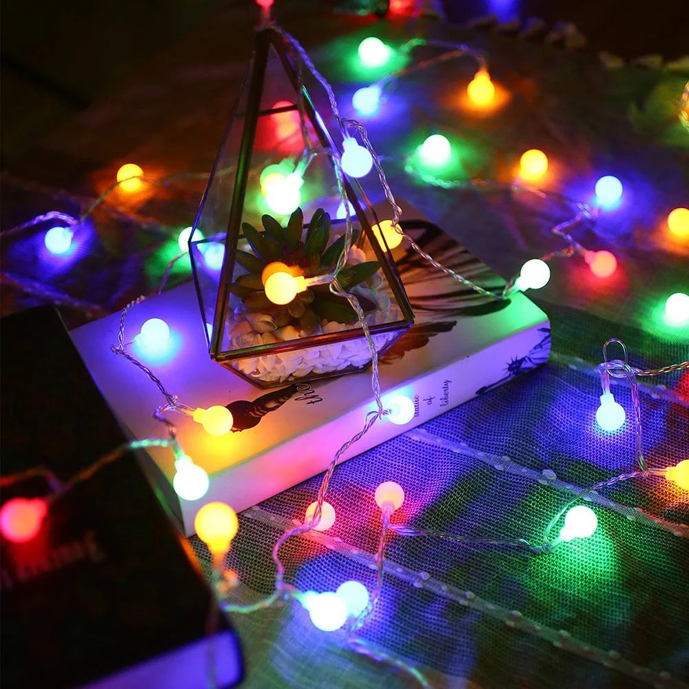 DC 12V Led Ball Фея гирлянда Водонепроницаемый праздничное освещение Рождество