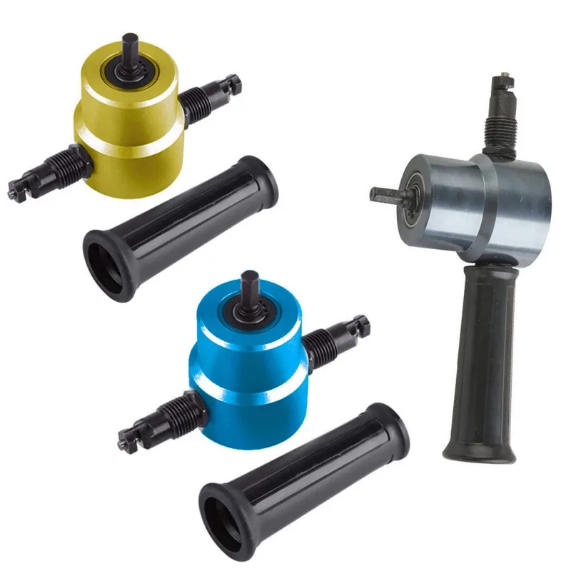 

Double Sheet Nibble Metal Nibbler Saw Cutter 360 Degree Adjustable Drill Attachment with Punch Free Cutting Tool