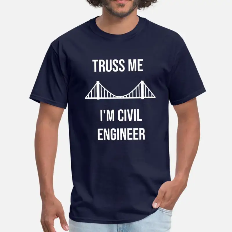 

Printing Civil Engineer Men's Tee Shirt Cotton Black Funny Casual T-Shirt Man Size Xxxl 4xl 5xl Clothing Hiphop