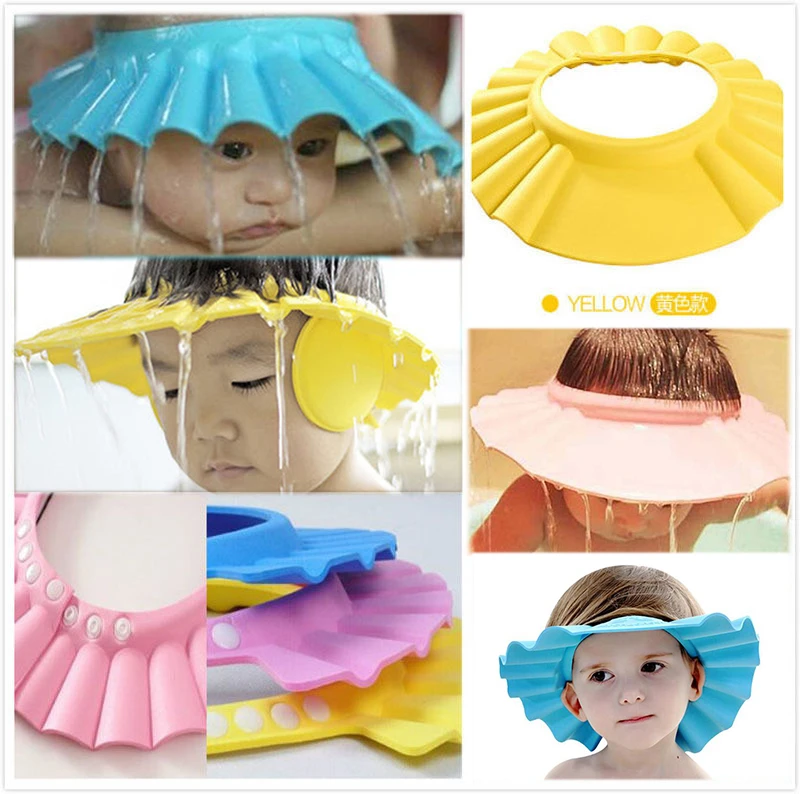 

Children Can Adjust Shampoo Hat Adjust Earmuffs Hat Shower Cap Earmuffs Safe Bathing Hair Cap Wash Hair Hat Baby Sun Hat