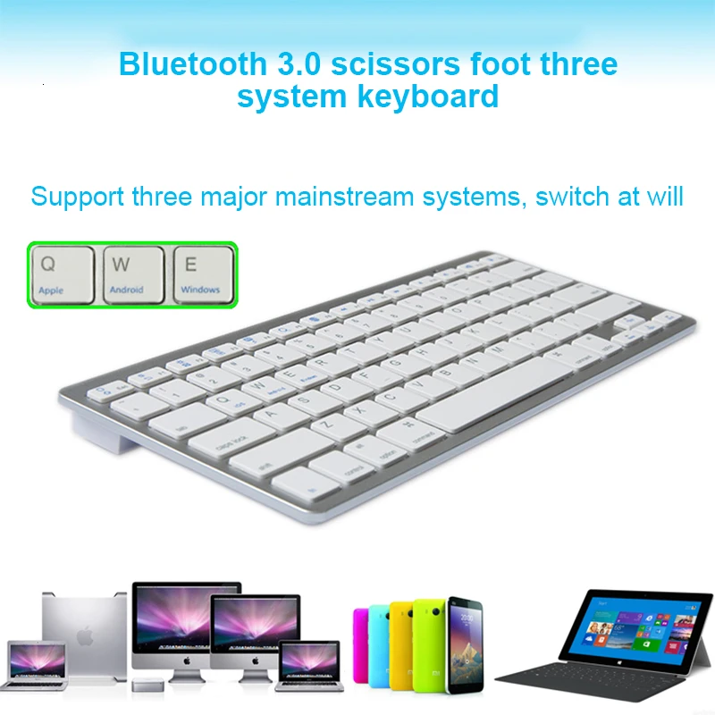 CHYI Ultra Thin Wireless Multimedia Bluetooth Mini Kayboard 78 Keys Portable Slim Kaypad For IOS Android Windows Tablet Laptop | Компьютеры