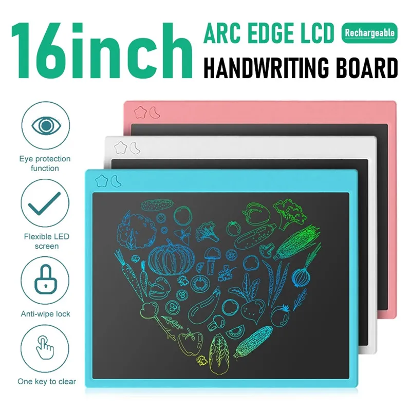 16 дюймов ЖК-дисплей планшет для письма красочные Экран почерк доска колодки
