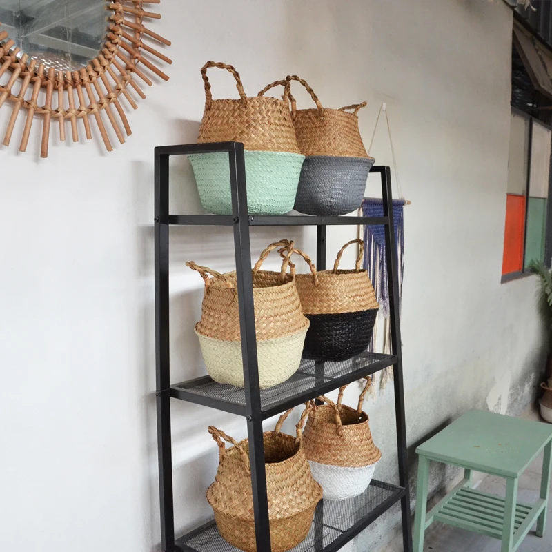 Корзина для хранения плетеные подвесные корзины домашние органайзеры цветов