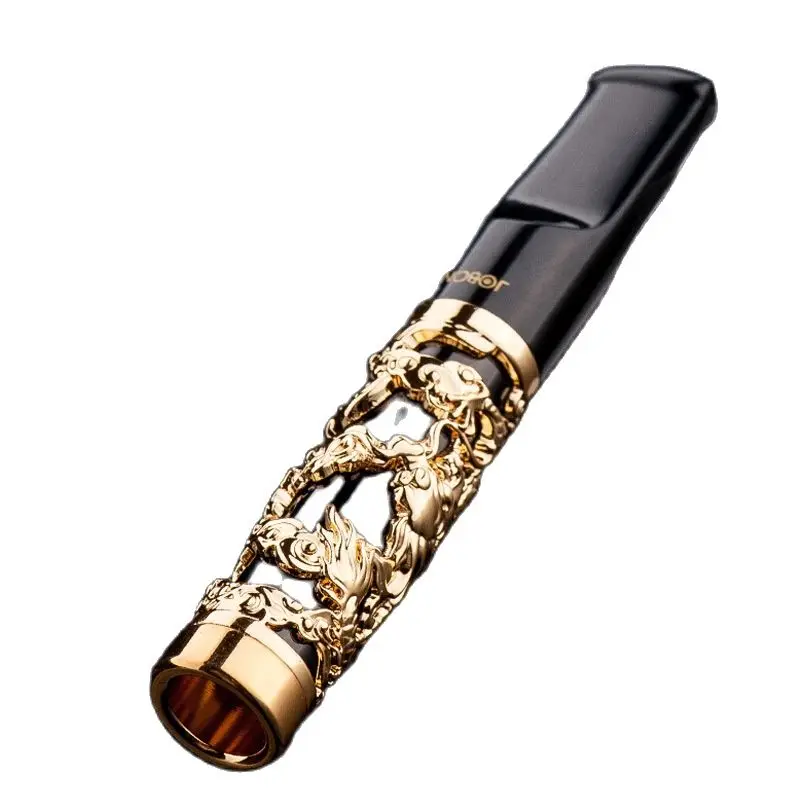 

Zobo Metal Dragon Pattern Golden Filter Cigarette Holder For 5.2mm 7.6mm Mouthpiece