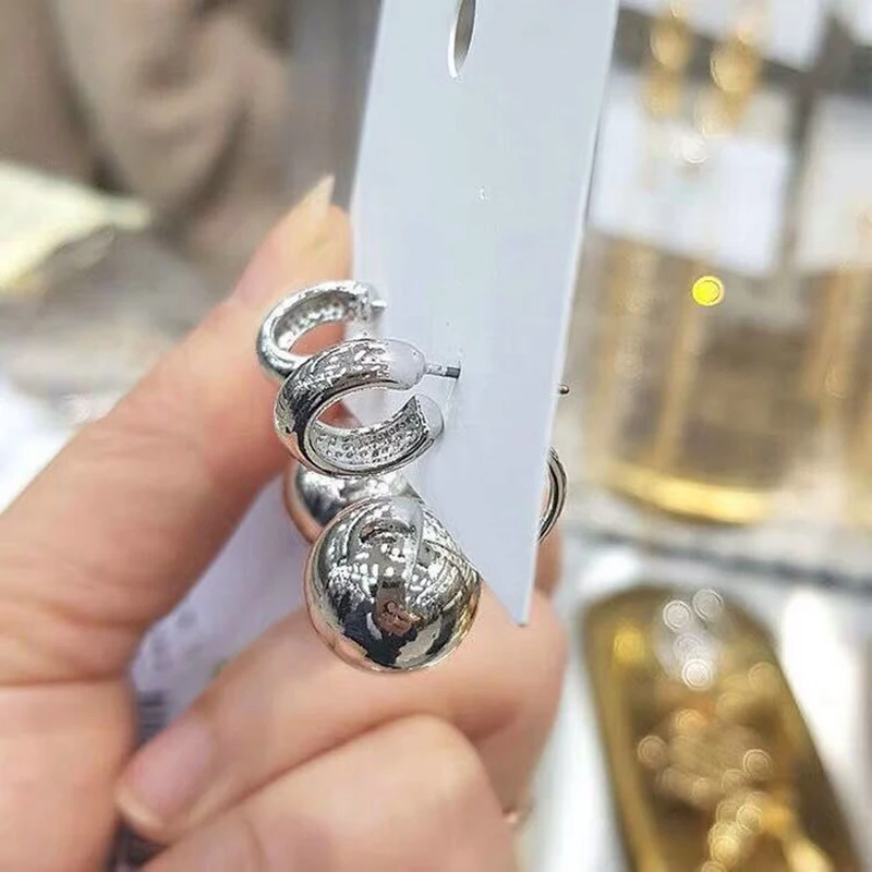 

MENGJIQIAO Hot Sale Fashion Design Metal Double Ball Drop Earrings For Women Students Punk Party Pendientes Jewelry Gifts