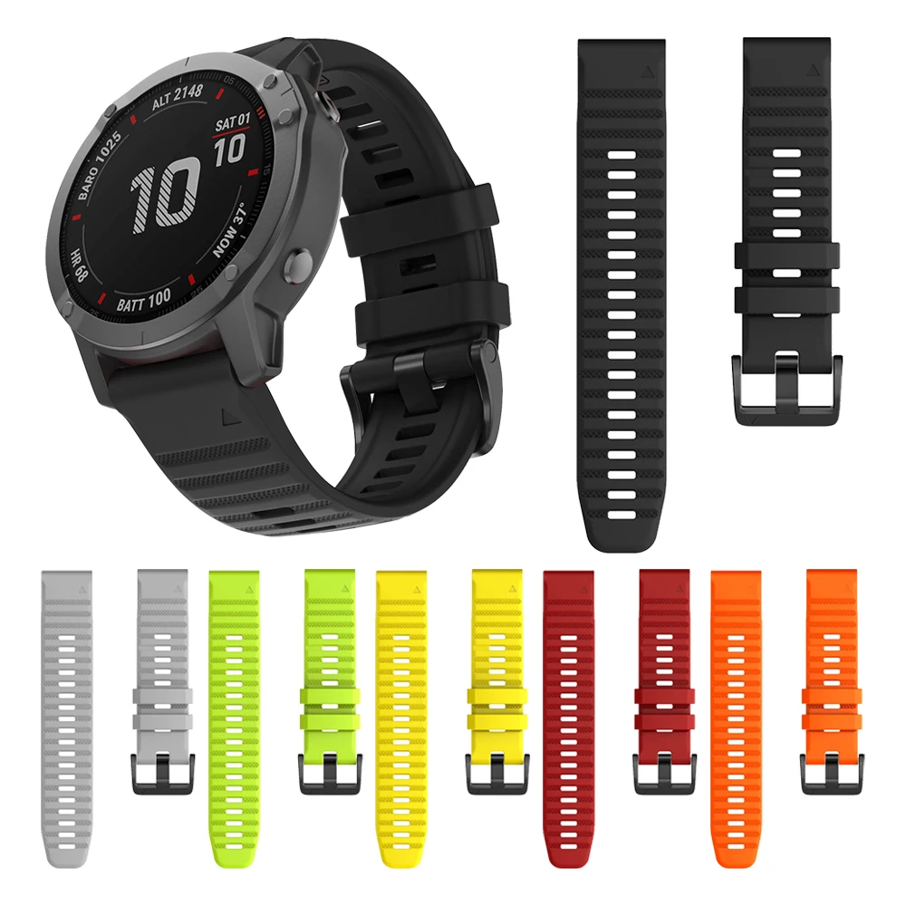 

2019 New 22 26 Quick Release Silicone Band For Garmin Fenix 6X 6 Pro Wrist Strap Fenix 5X 5 Plus 3HR Watch Easy fit Watchband