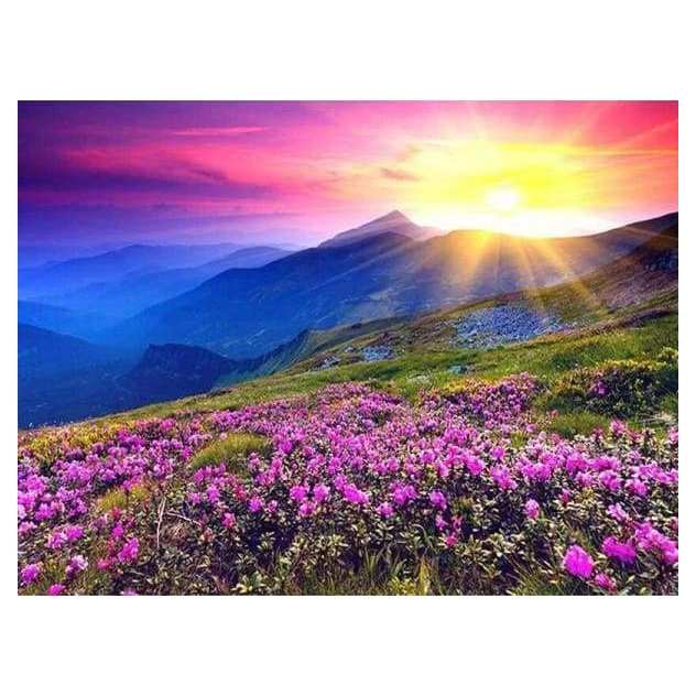 5D алмазная Картина Пейзаж рассвет от верхней горы крестиком наборы Diy Алмазная