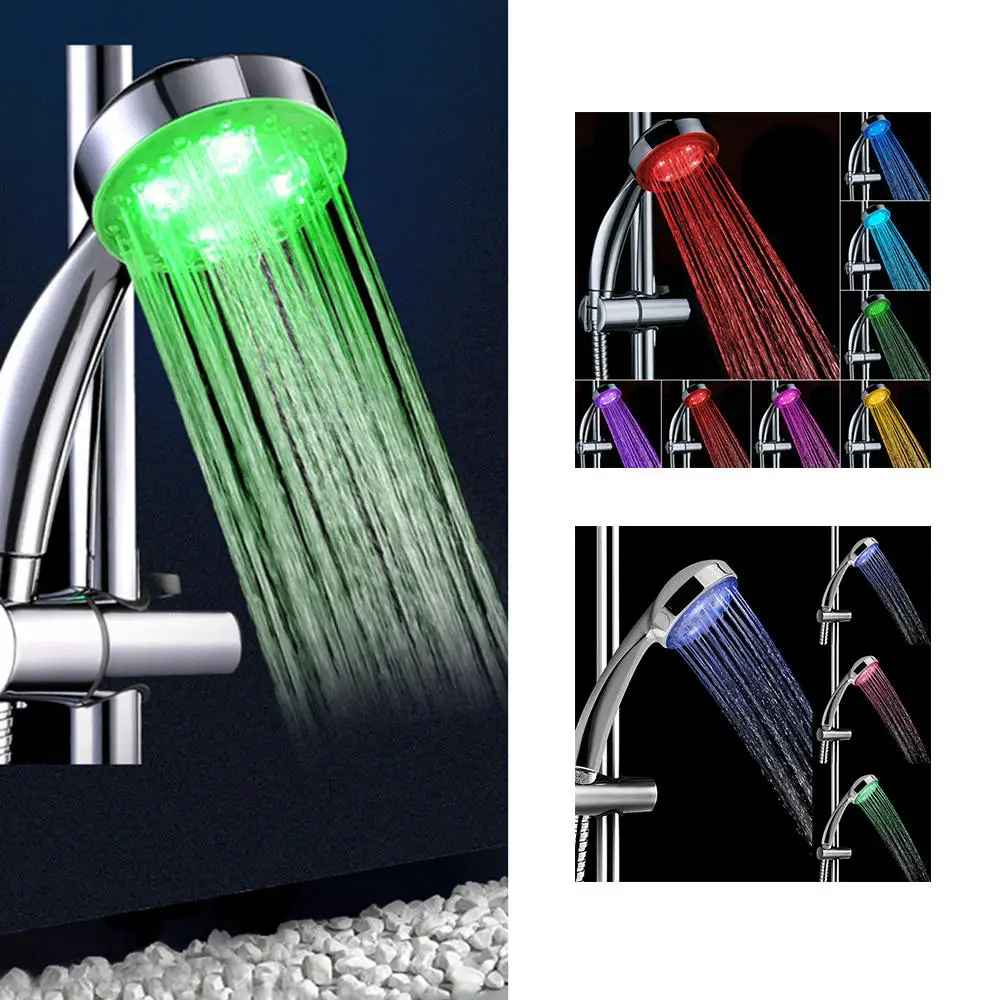 

Adjustable 7 Color LED Shower Head Light Temperature Sensor Bath Sprinkler Bathroom Shower Head SPA Shower Head