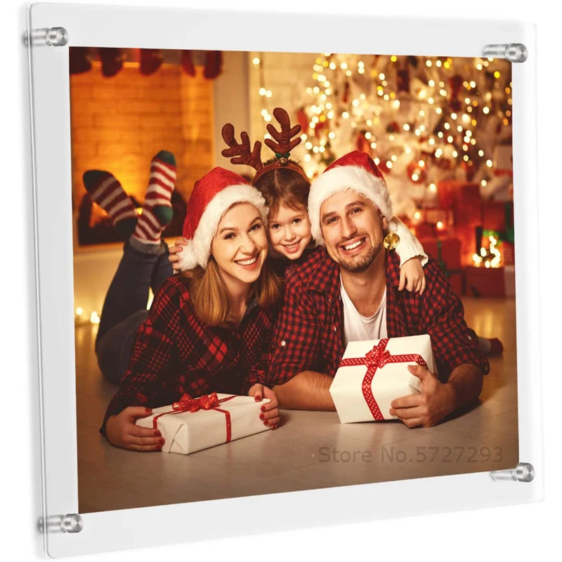 

Floating Frame Clear Wall Mount Picture Frame With Hanger Holds For 8 Inch