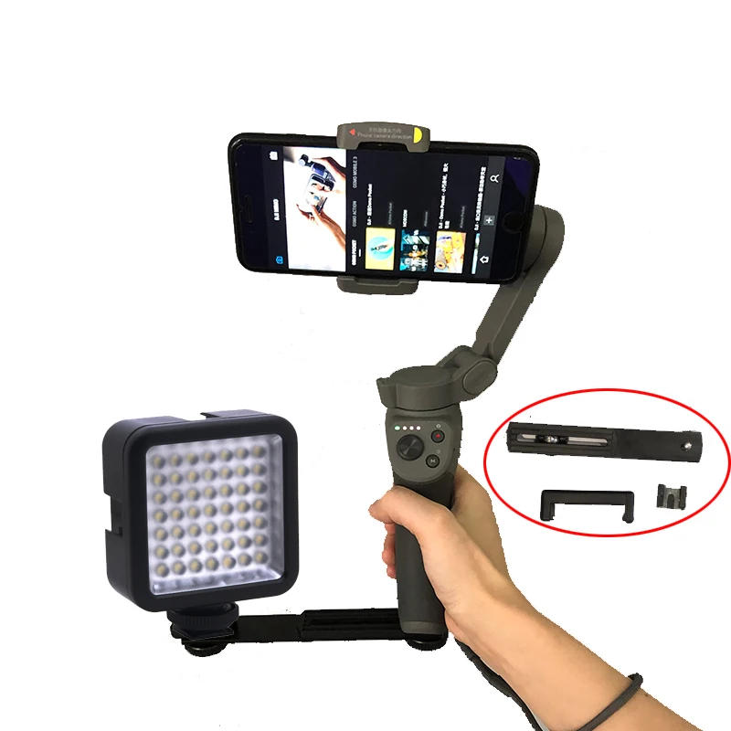 Портативный микрофон со светодиодсветильник кой для DJI Osmo Mobile 3 4 Gopro 5/6/7