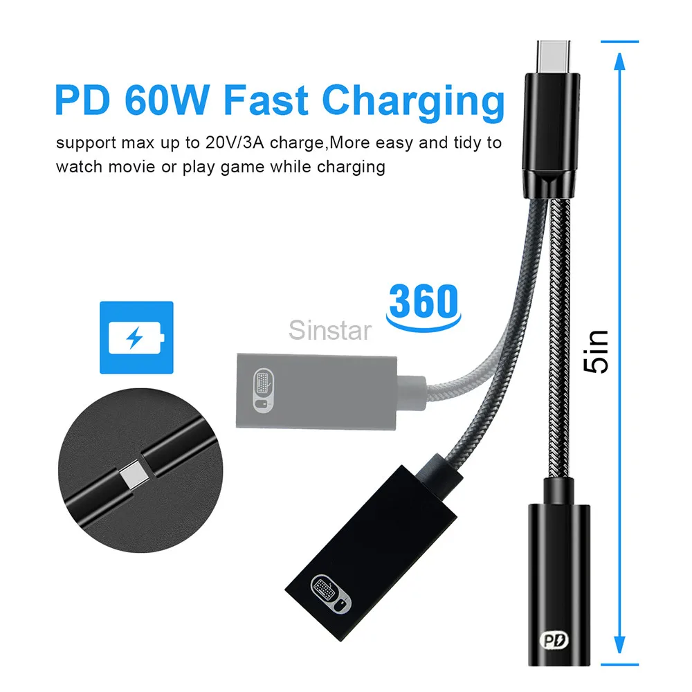 Кабель-Переходник USB C/USB C 2 в 1 для Samsung Google | Мобильные телефоны и аксессуары