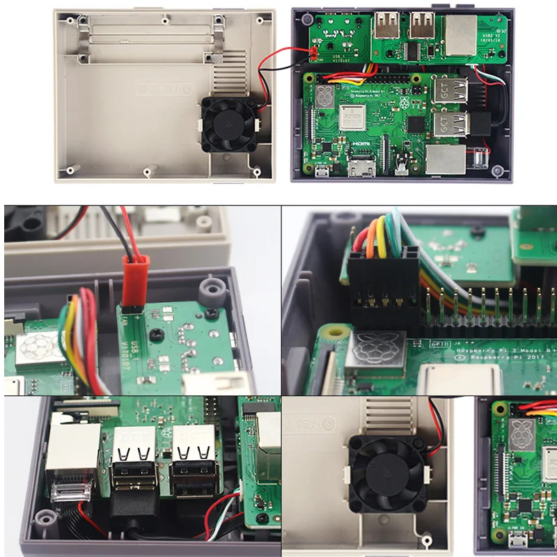 Чехол NESPi для Raspberry Pi 3 B + (Plus) NES FS стильный корпус корпуса с вентилятором и