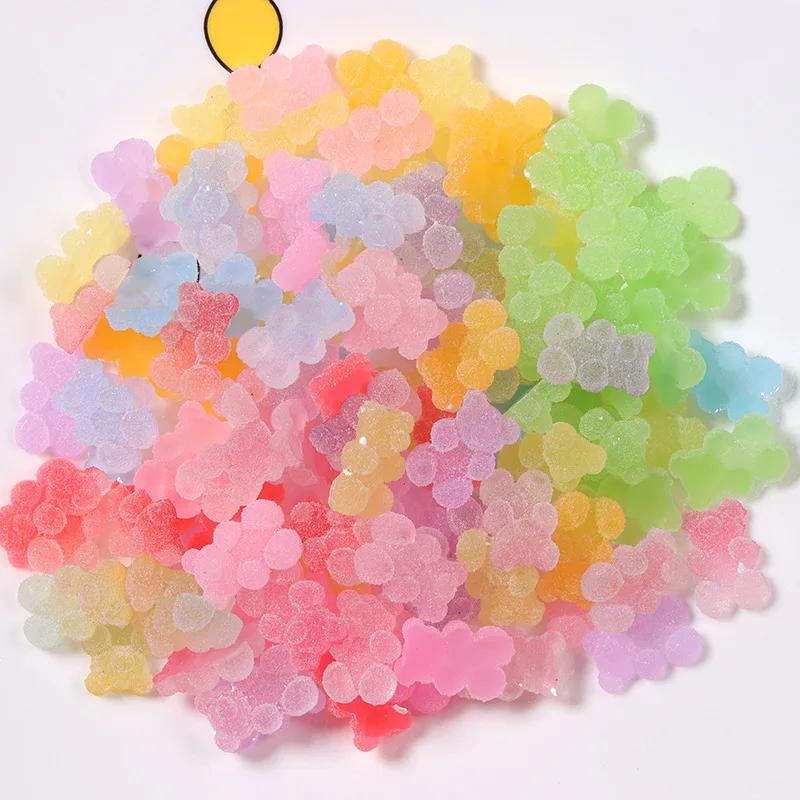 20 шт. подвески в виде мишки из мастики с градиентом для изготовления шпильки