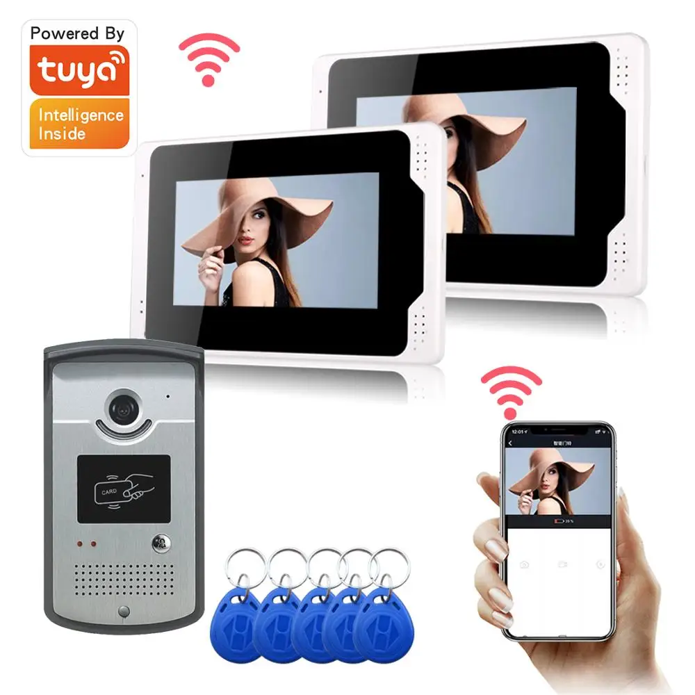 SYSD Tuya Smaut Video Intercom for Home with 1080P Camera Video Doorbell IP Monitor RFID Unlock