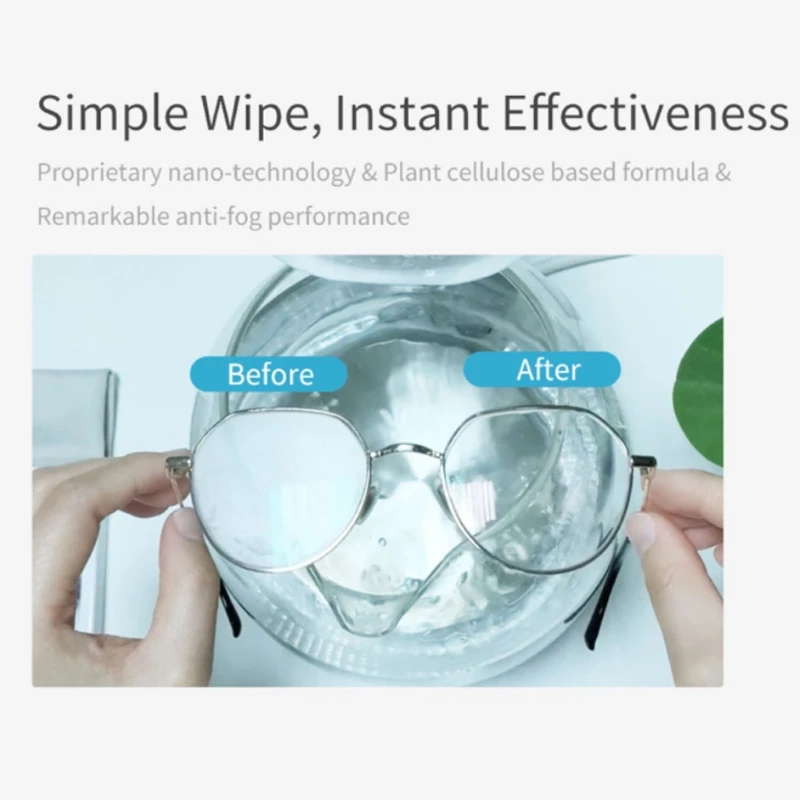 

Tech Nano Anti Fog Wipe Treatment Reusable Cloth Pre-moistened Antifog Lens Cloth Defogger Eyeglass Wipe Prevent Fogging