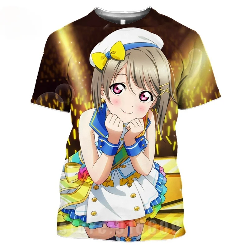 

Japanese Anime Love Live Cosplay Shirt 3D Print Guitar Men's T-shirts Idol Girl Tshirts 3D Sunshine T-shirt Harajuku Women Shirt