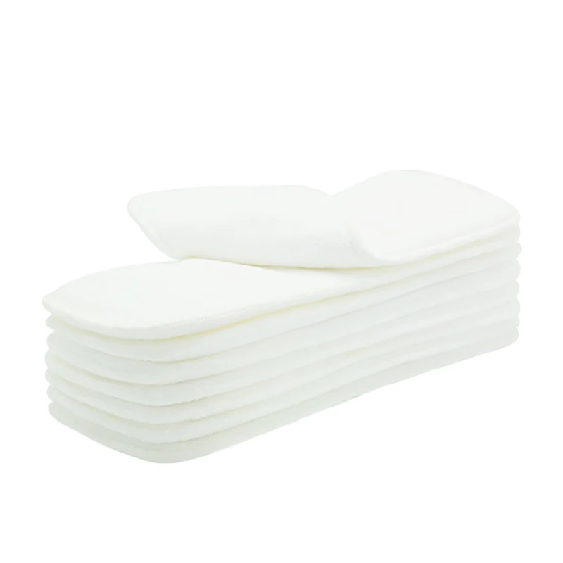 Pa&ntilde;ales de tela reutilizables para beb&eacute;, insertos de microfibra, 3 capas, respetuosos con el medio ambiente, 10 Uds.-4