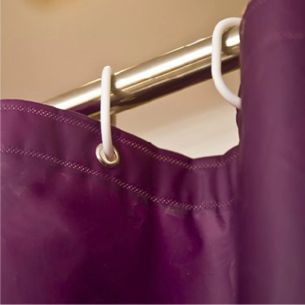 Однотонная Водонепроницаемая занавеска для душа PEVA ванной комнаты с крючком