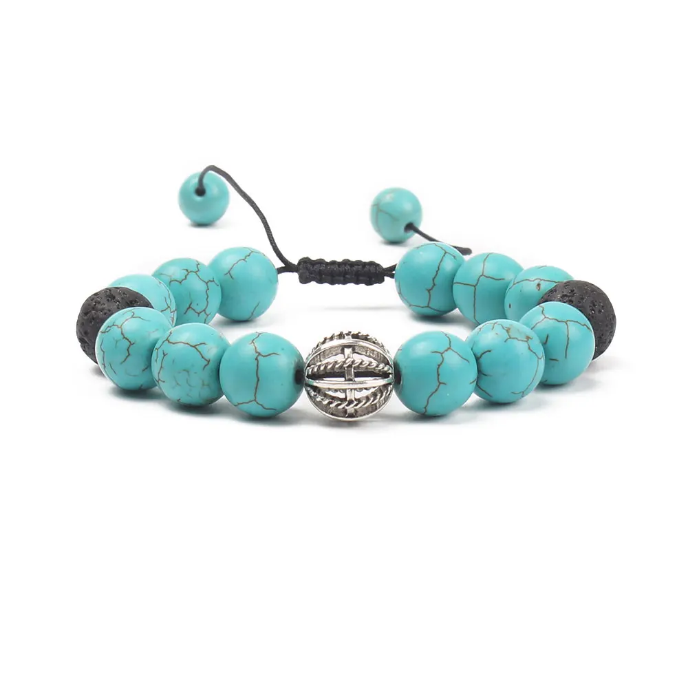 Винтаж Для мужчин браслет Макси подвески из природного камня регулируемый