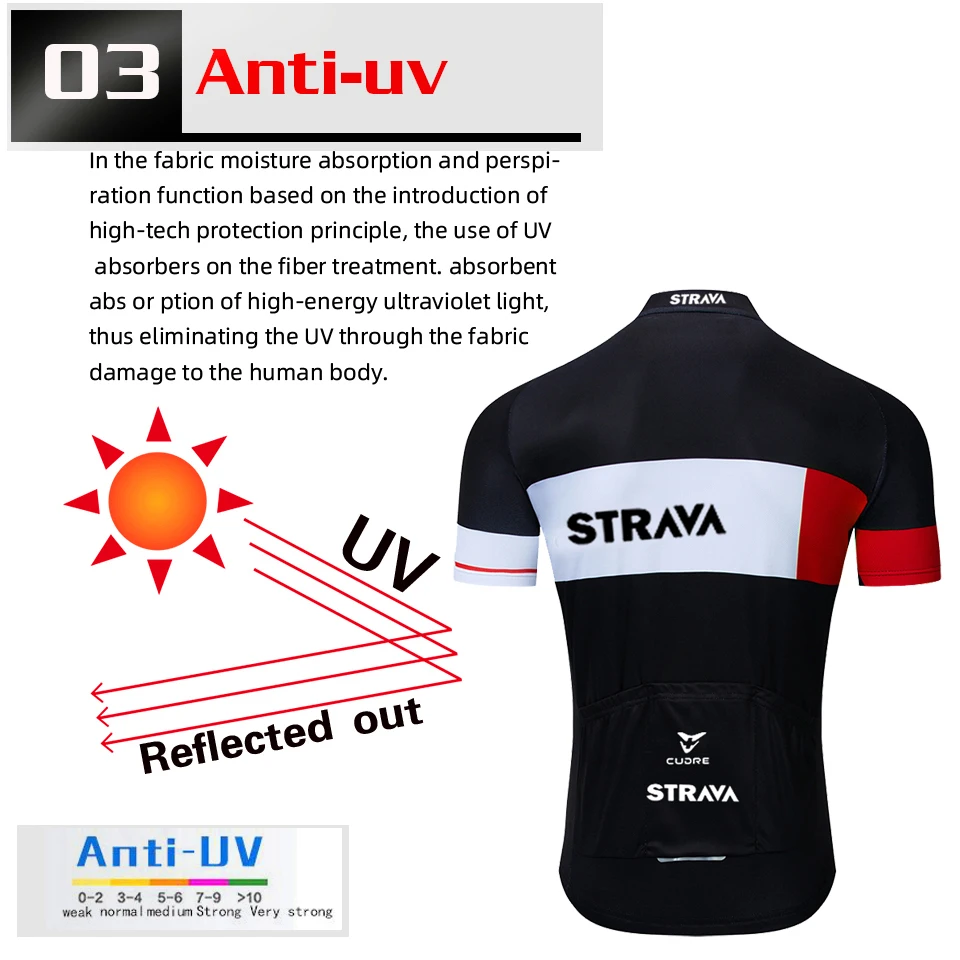 

New 2021 Red STRAVA Pro Bicycle Team Short Sleeve Maillot Ciclismo Men's Cycling Jersey Summer Breathable Cycling Clothing Sets