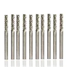 10 шт. 3 мм хвостовик двойной резки карбида вольфрама роторные заусенцы наборы для Dremel роторные инструменты роторный файл