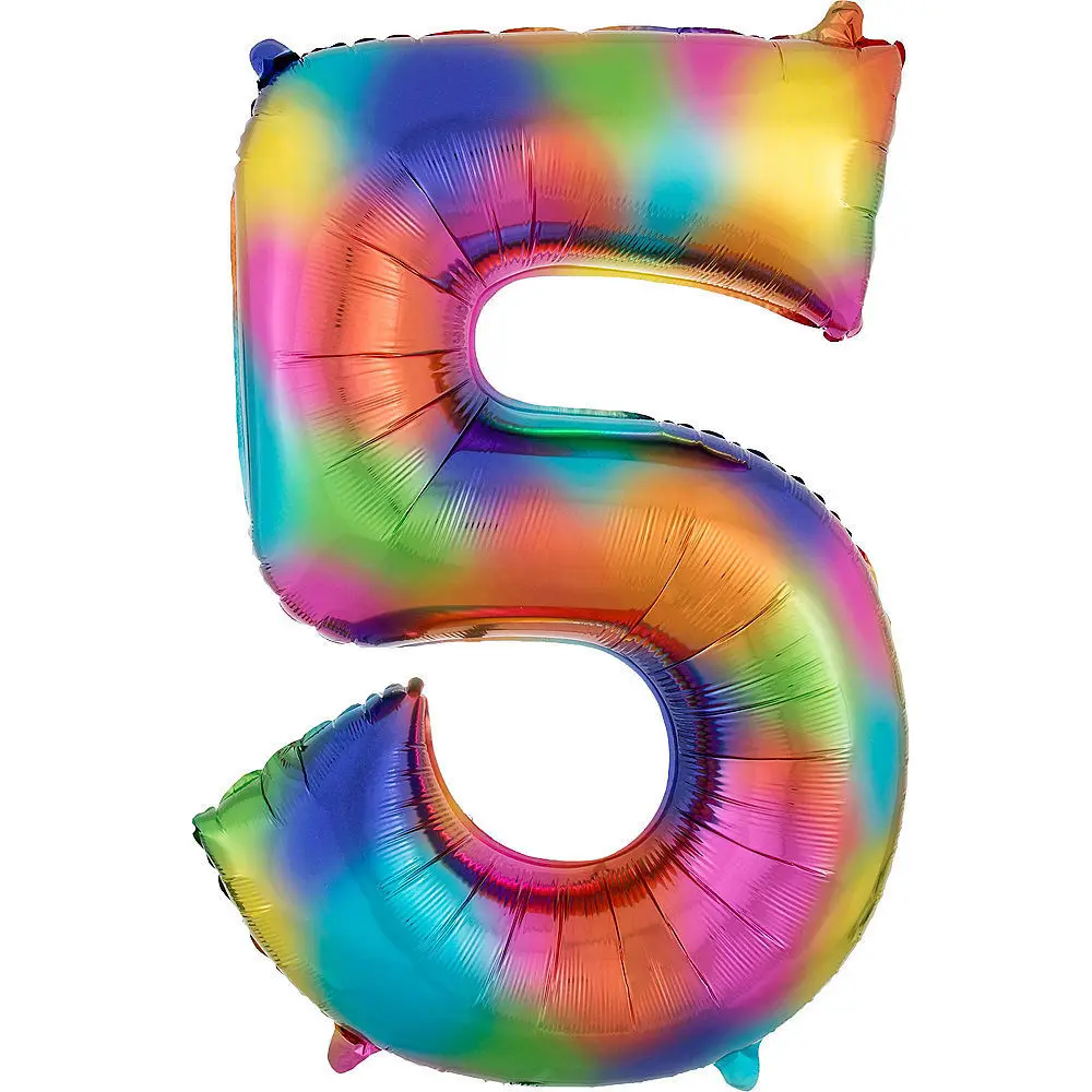 

40 inch News Rainbow Number Colorfully Digit Foil Balloons Figure Helium Balloon Anniversary Birthday Party Wedding Decorations