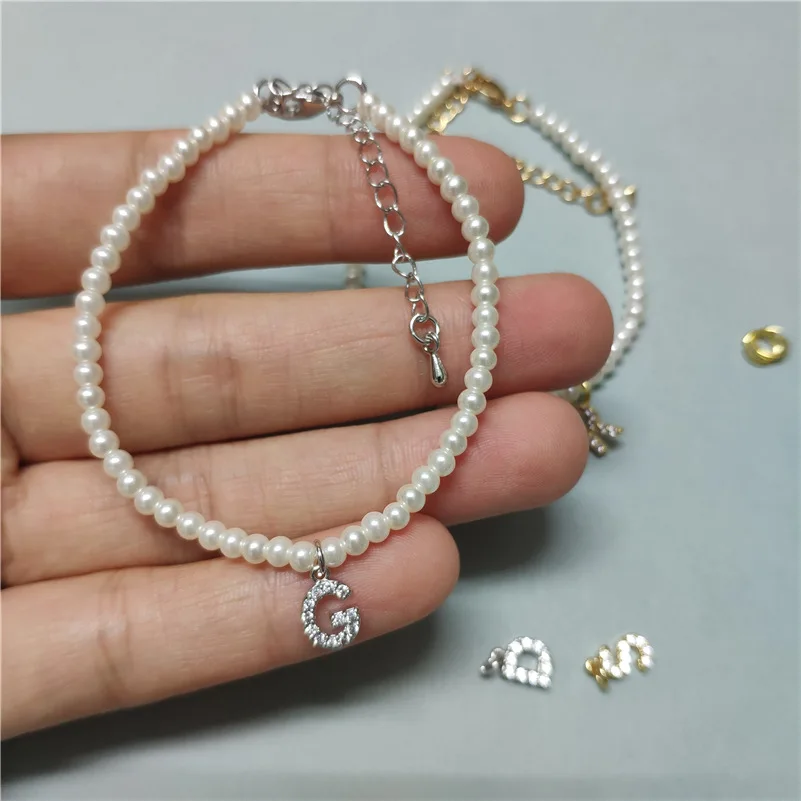 Белый кубический цирконий крошечное золото начальная цифра 26 БУКВЕННОЕ имя