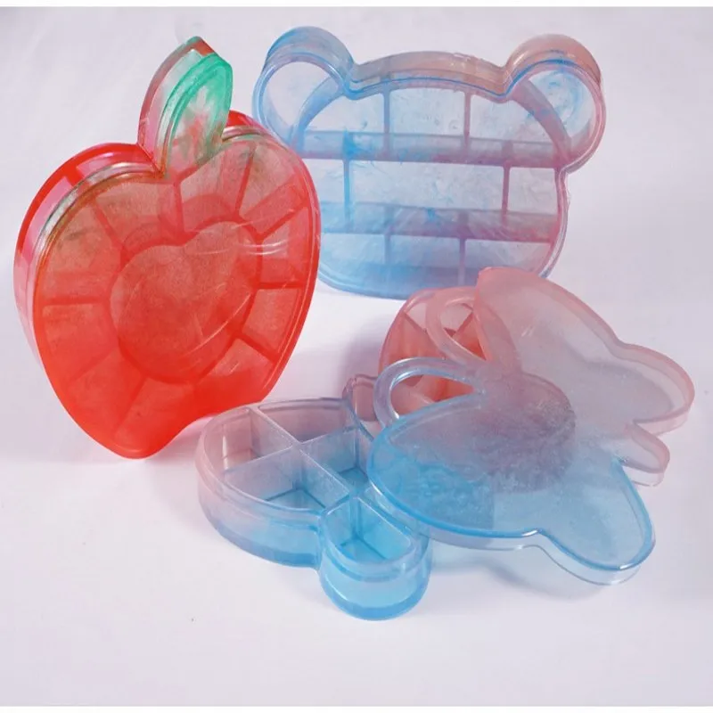 

Storage Box Mould diy Crystal Epoxy Storage Box Silicone Mould Apple Bear Butterfly Jewelry Box Silicone Making Molds